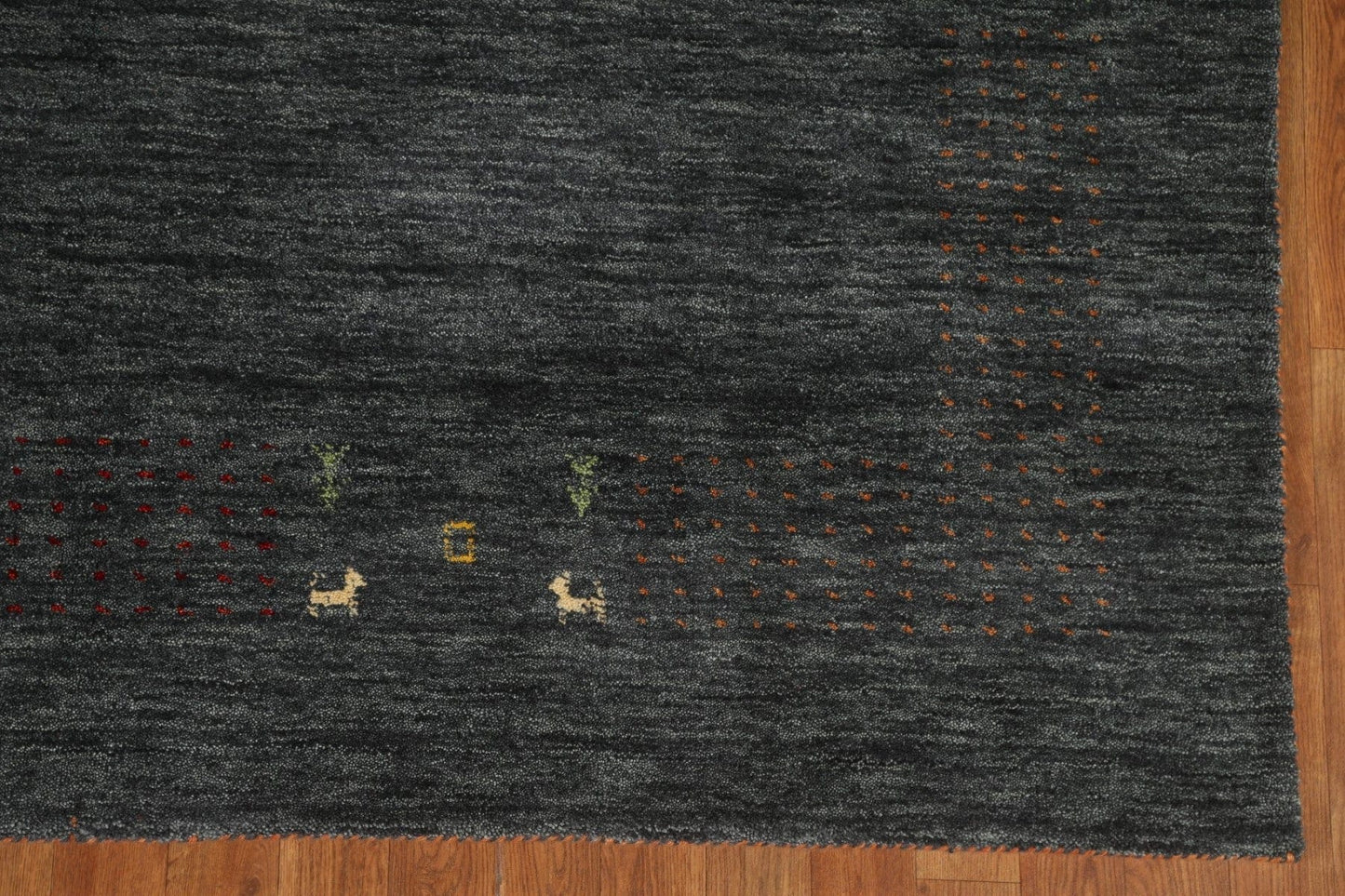 Charcoal Wool Gabbeh Oriental Area Rug 7x10