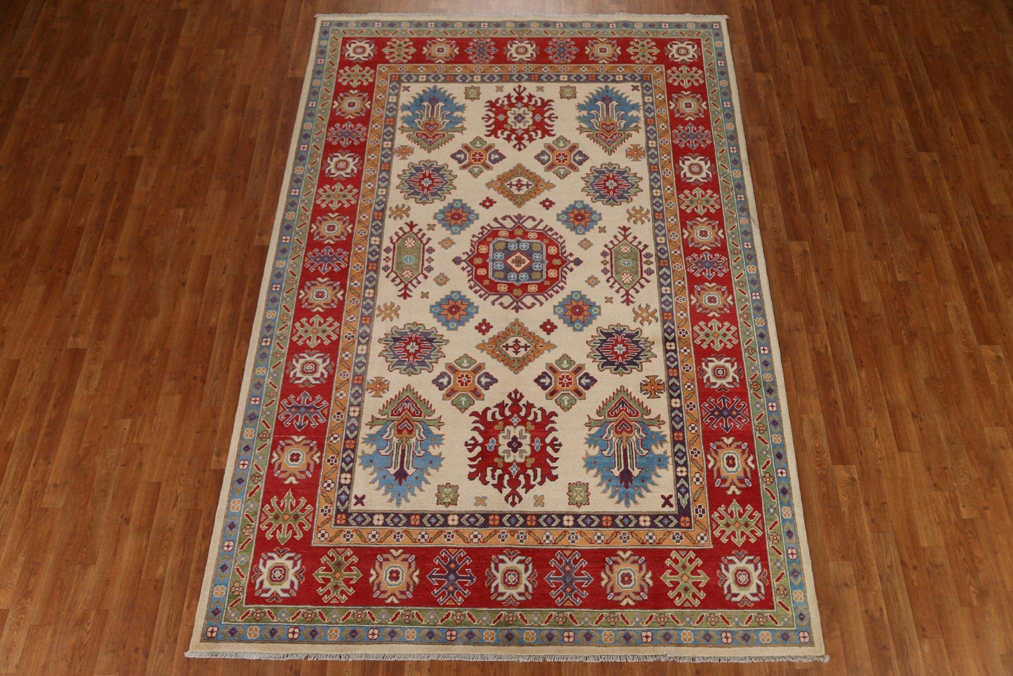 Geometric Kazak Oriental Area Rug 7x10