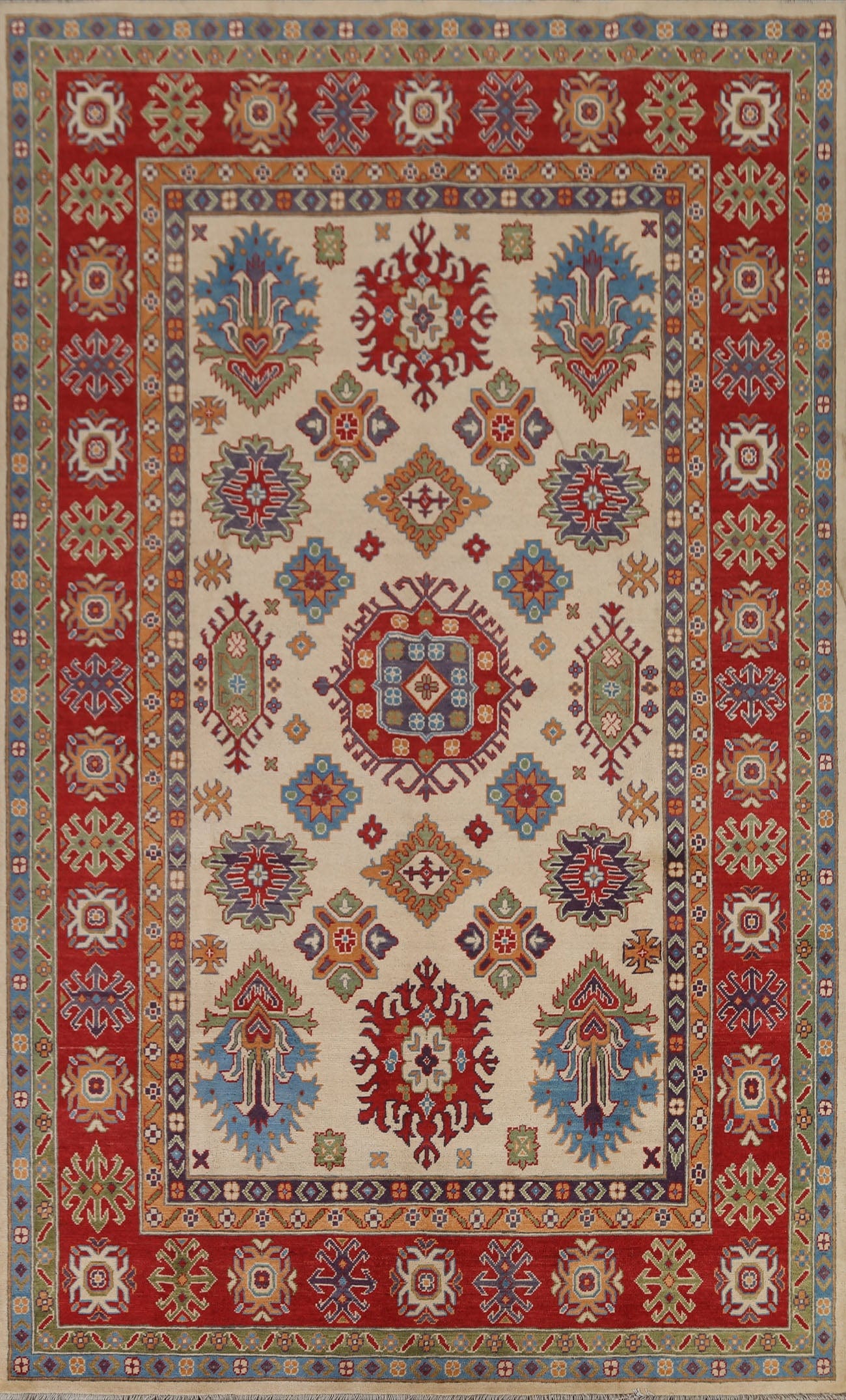 Geometric Kazak Oriental Area Rug 7x10