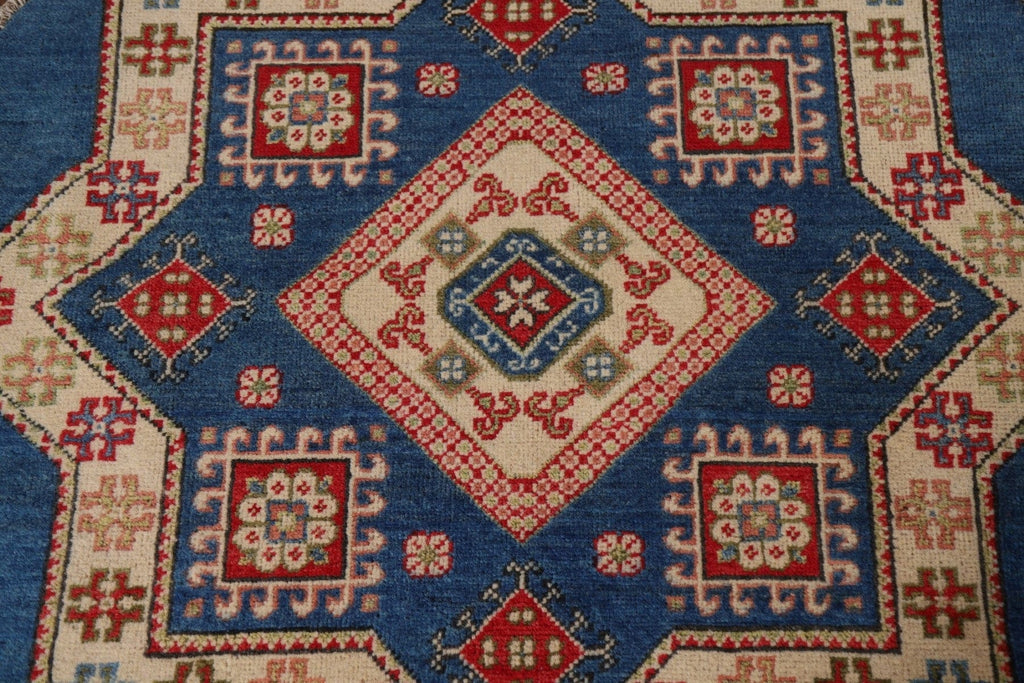 Geometric Kazak Round Area Rug 3x3