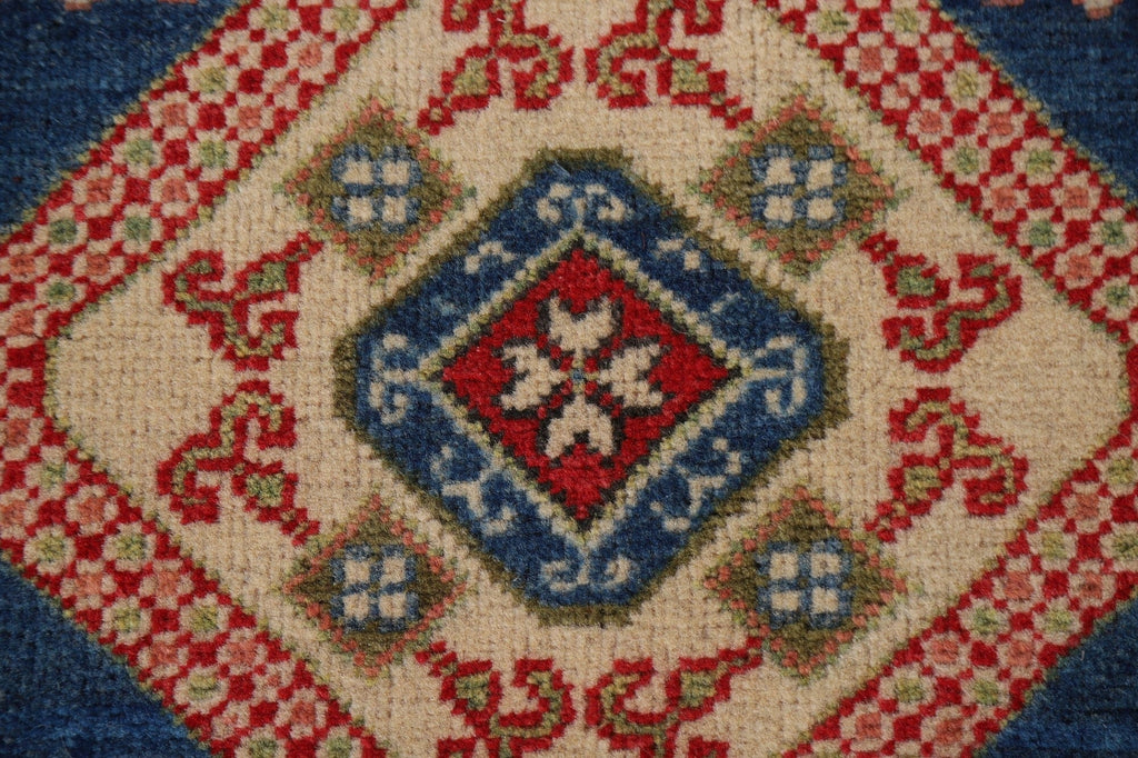 Geometric Kazak Round Area Rug 3x3