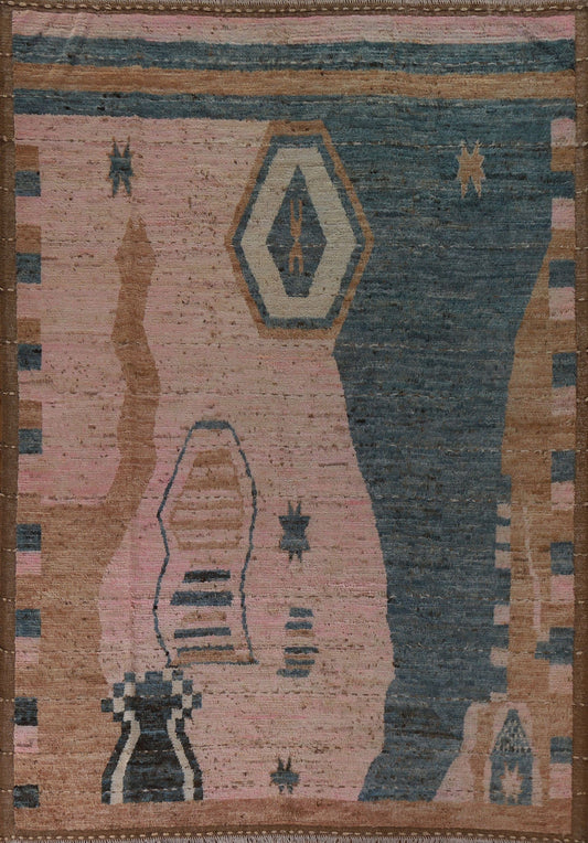 Pink Moroccan Handmade Area Rug 8x10