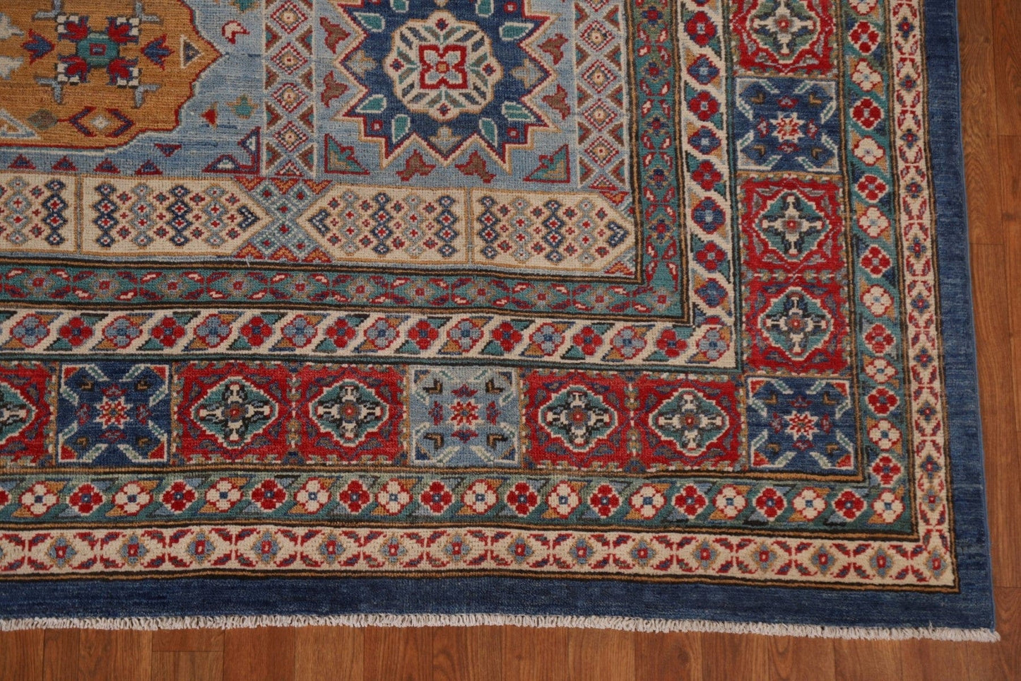 Light Blue Kazak Oriental Area Rug 9x12