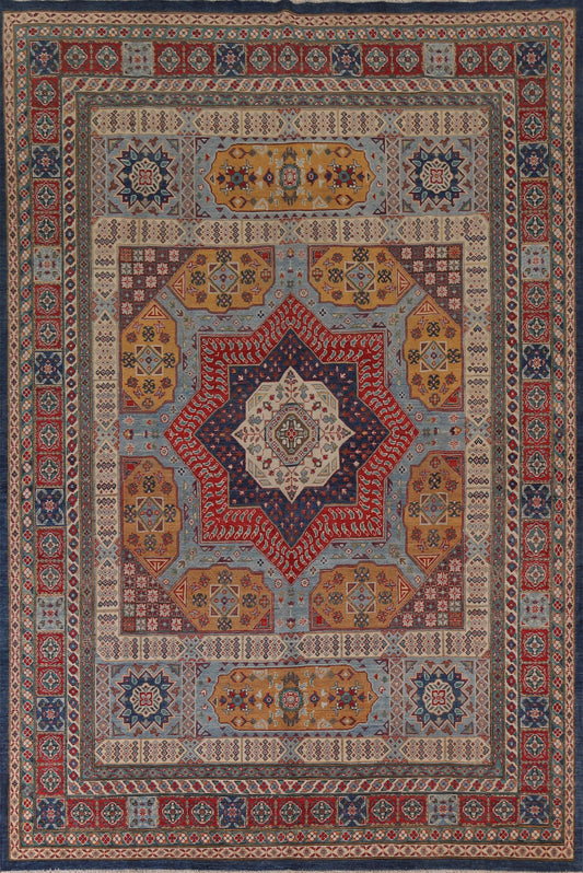 Light Blue Kazak Oriental Area Rug 9x12