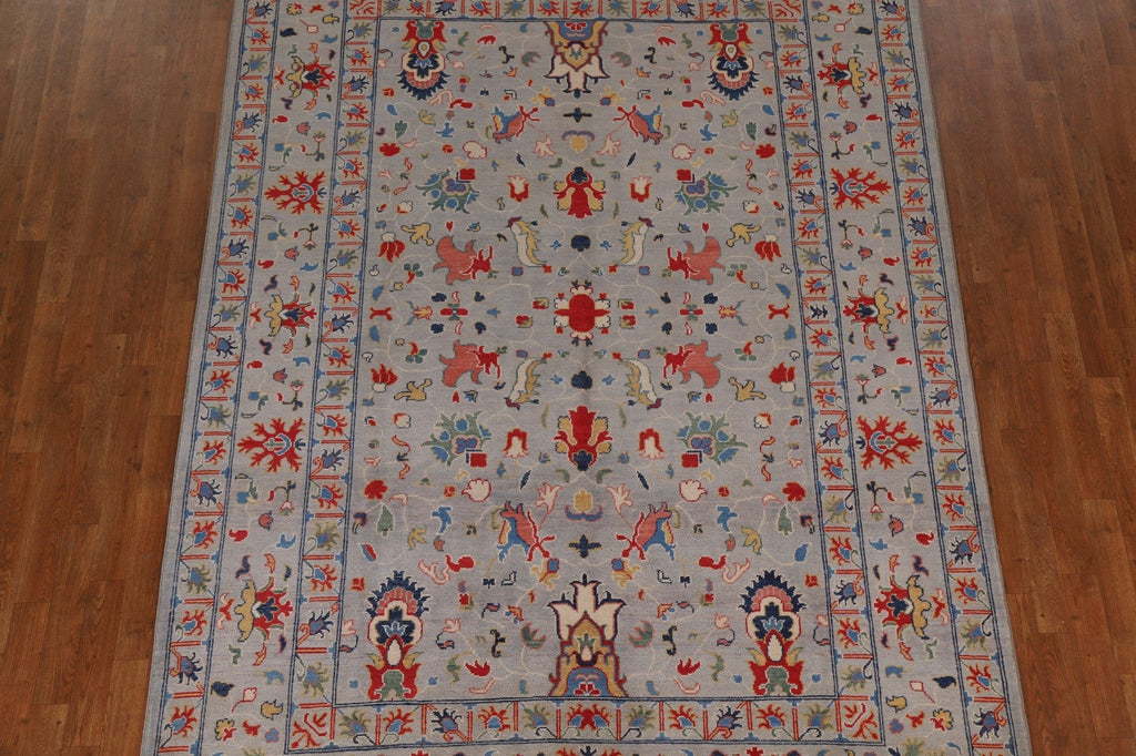 Gray Wool Kazak Handmade Area Rug 7x10