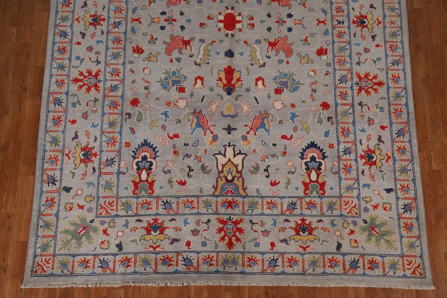 Gray Wool Kazak Handmade Area Rug 7x10