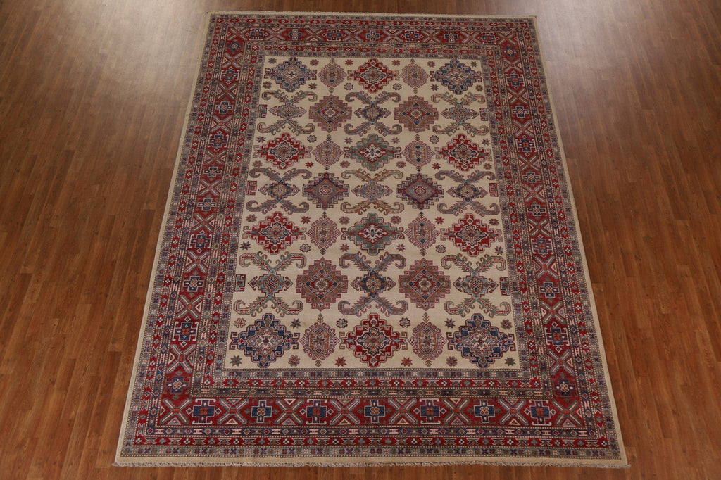 Ivory Kazak Geometric Area Rug 9x12