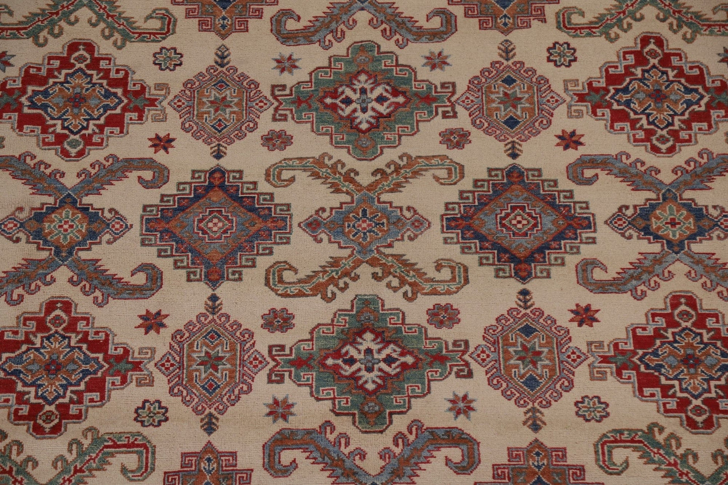 Ivory Kazak Geometric Area Rug 9x12