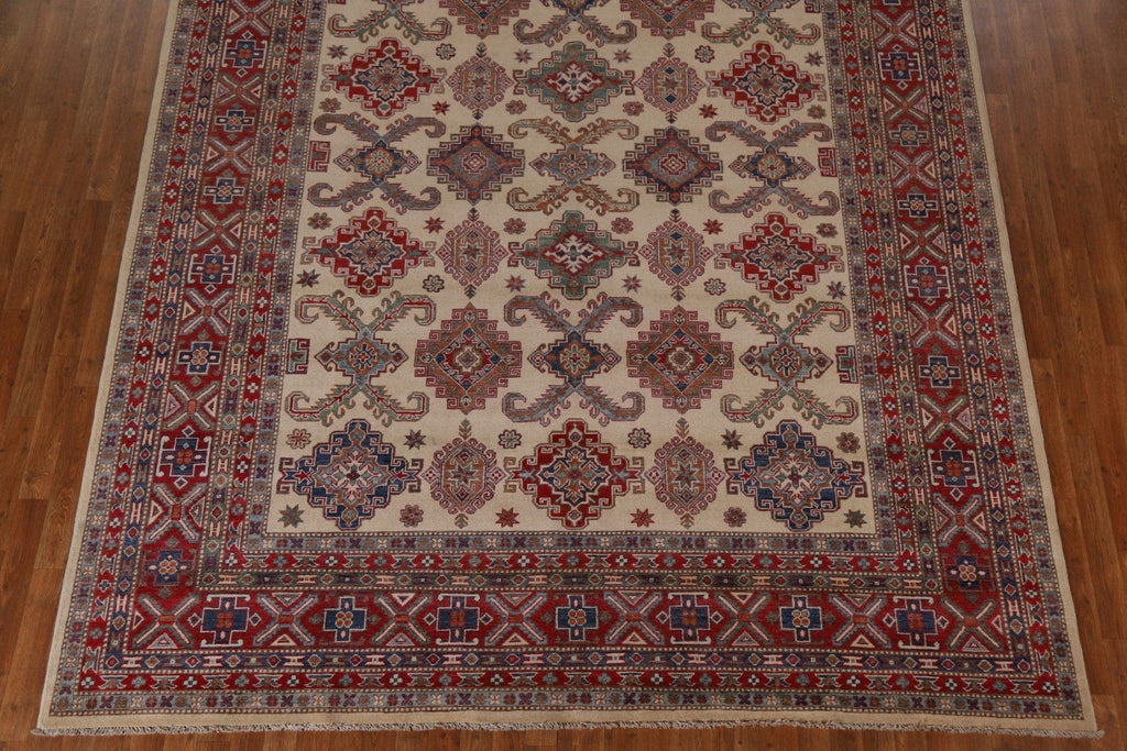 Ivory Kazak Geometric Area Rug 9x12