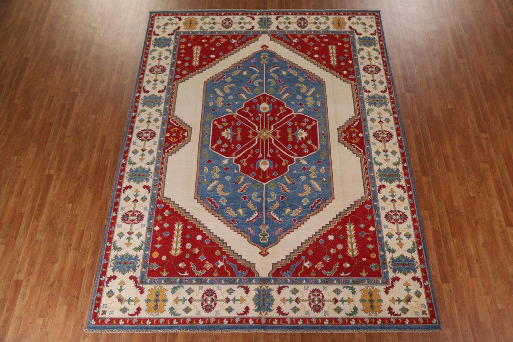 Ivory Kazak Geometric Area Rug 9x12