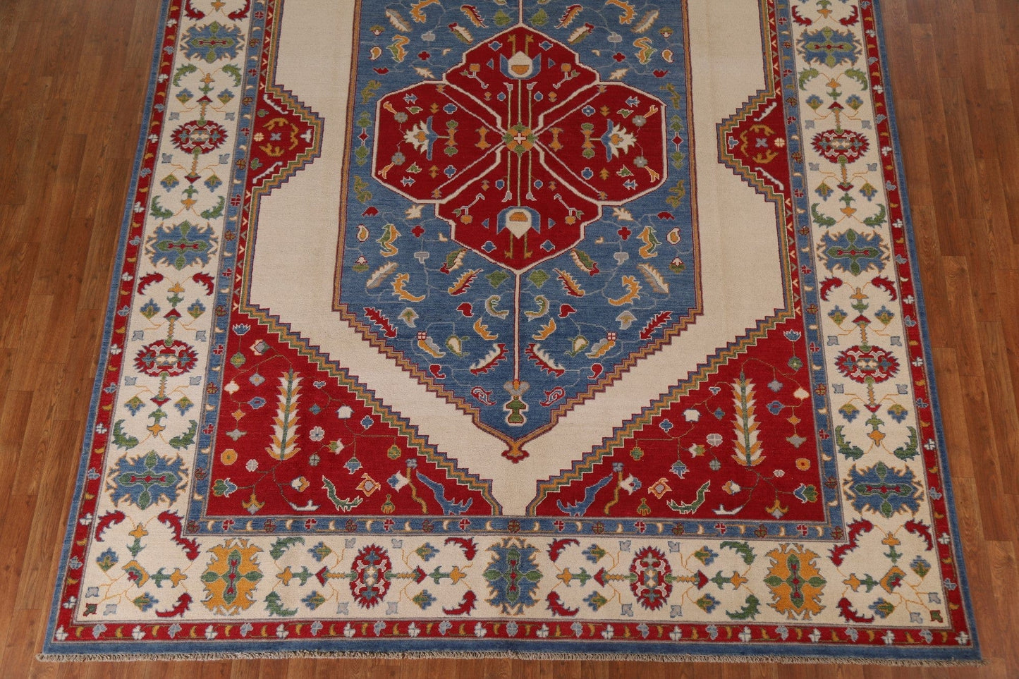 Ivory Kazak Geometric Area Rug 9x12