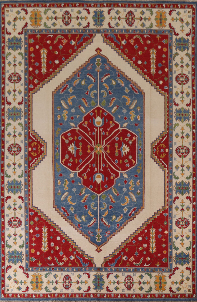 Ivory Kazak Geometric Area Rug 9x12