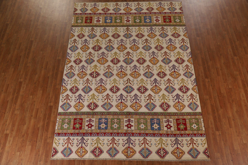 Geometric Kazak Oriental Area Rug 8x11