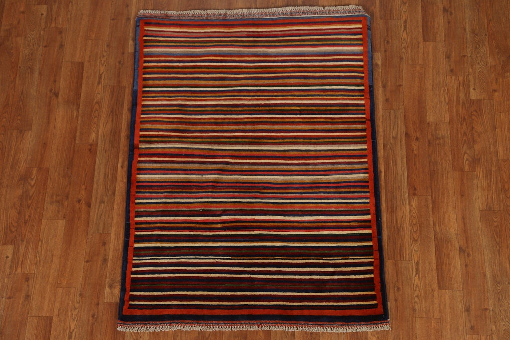 Striped Gabbeh Oriental Area Rug 3x4