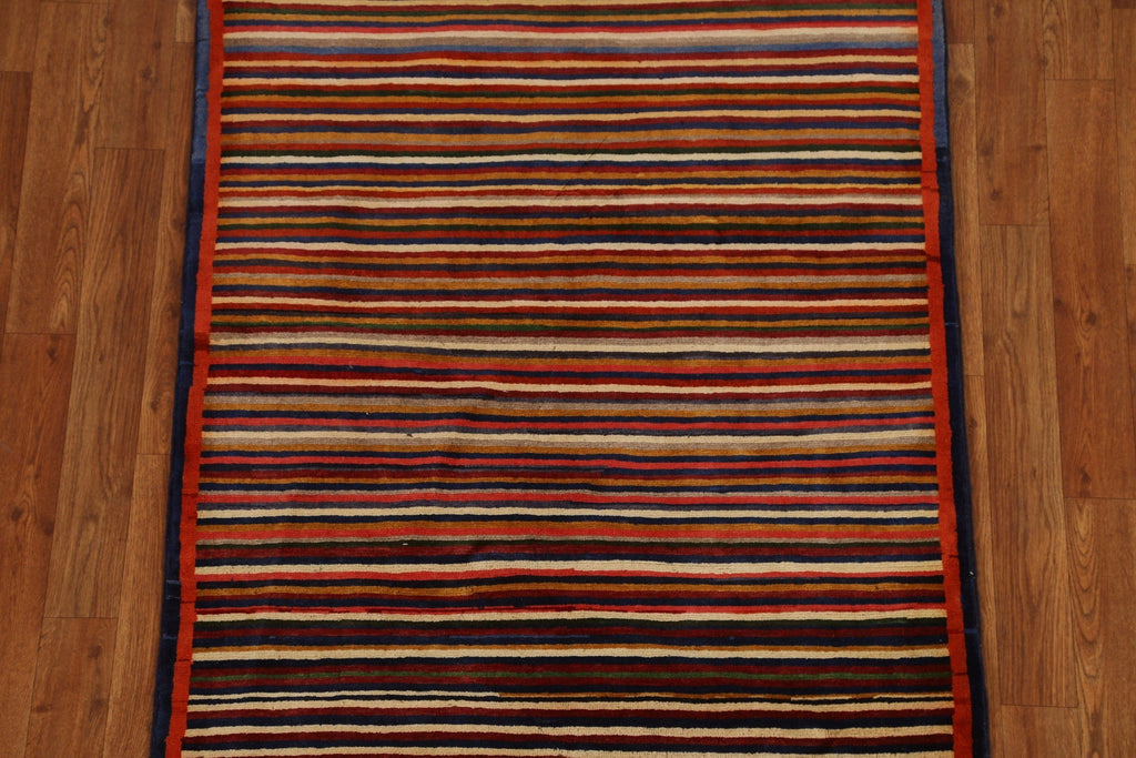 Striped Gabbeh Oriental Area Rug 3x4