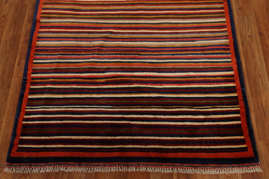 Striped Gabbeh Oriental Area Rug 3x4