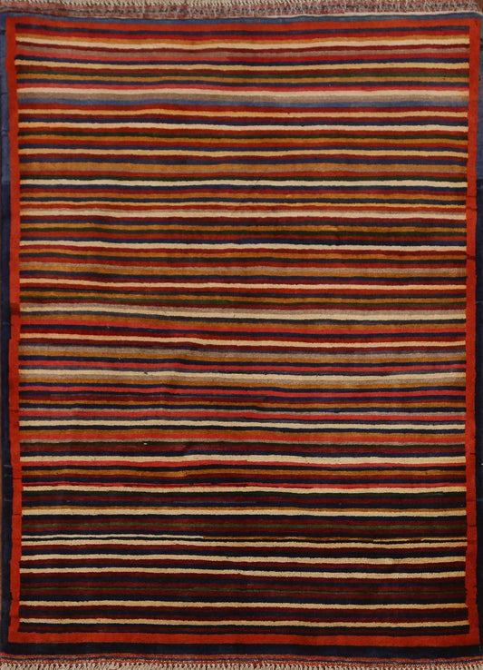 Striped Gabbeh Oriental Area Rug 3x4