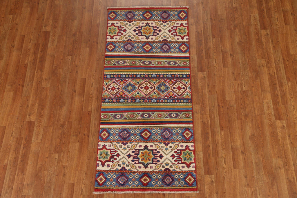 Geometric Kazak Oriental Area Rug 3x6