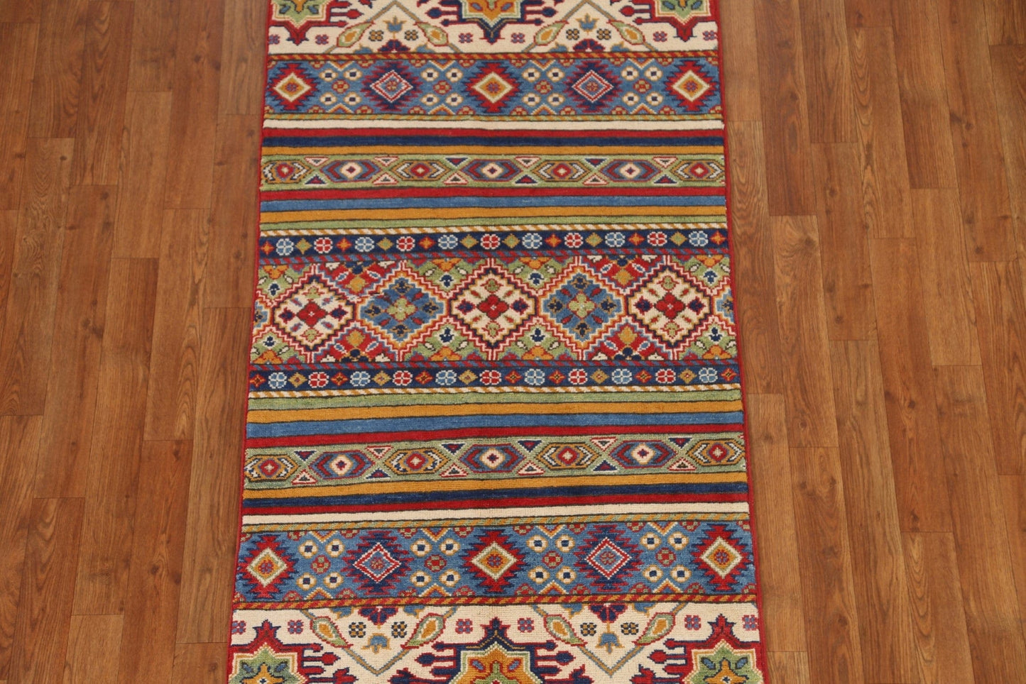 Geometric Kazak Oriental Area Rug 3x6