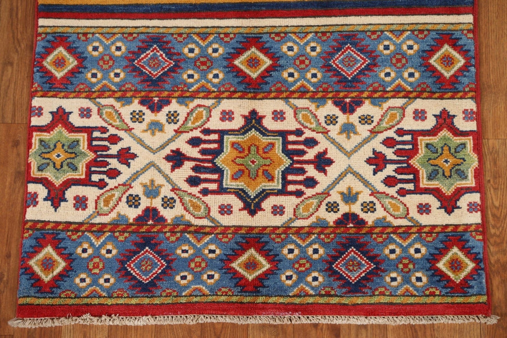 Geometric Kazak Oriental Area Rug 3x6