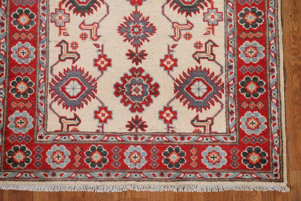 Ivory Kazak Oriental Runner Rug 3x12