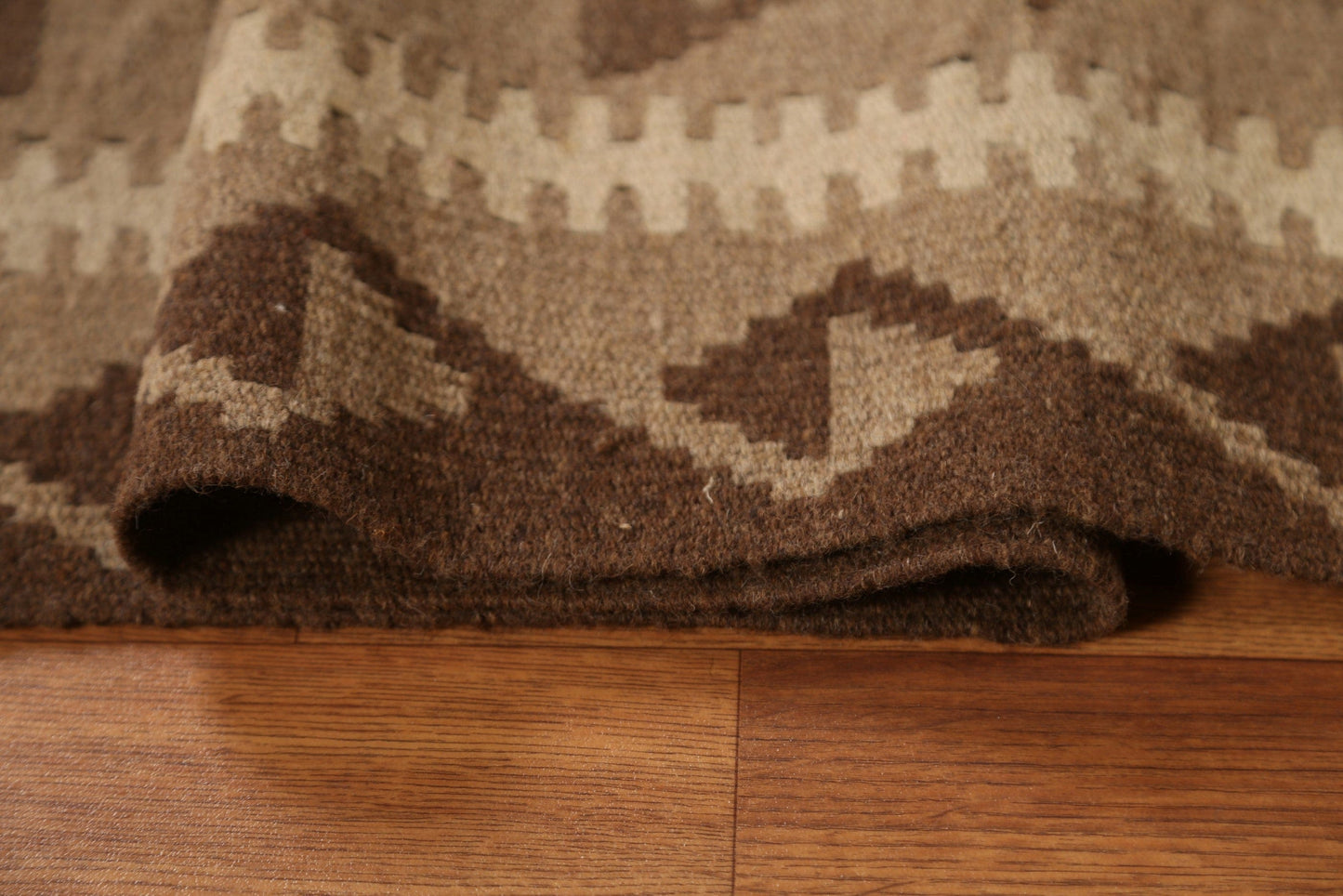 Brown Hand Woven Kilim Area Rug 5x8