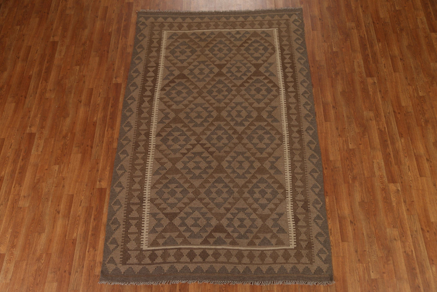 Geometric Kilim Hand Woven Area Rug 5x8