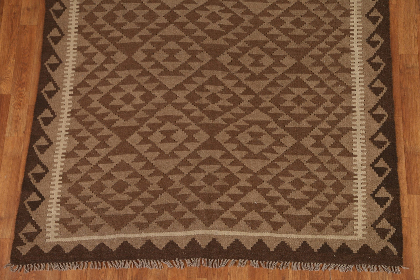 Brown Kilim Hand Woven Area Rug 5x9