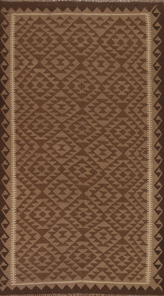 Brown Kilim Hand Woven Area Rug 5x9