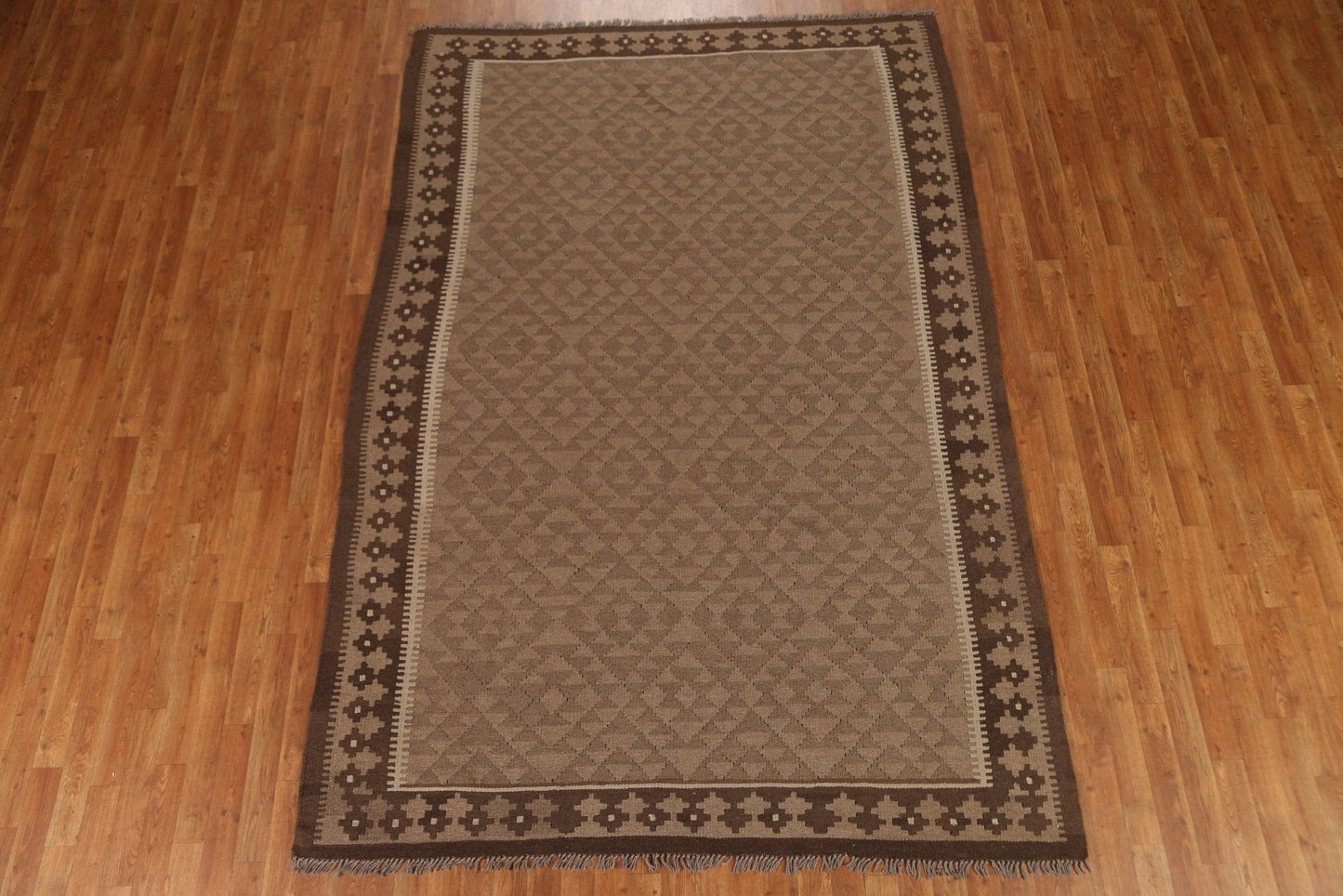 Geometric Kilim Hand Woven Area Rug 7x10