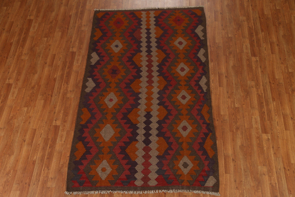 Hand Woven Wool Kilim Area Rug 5x8