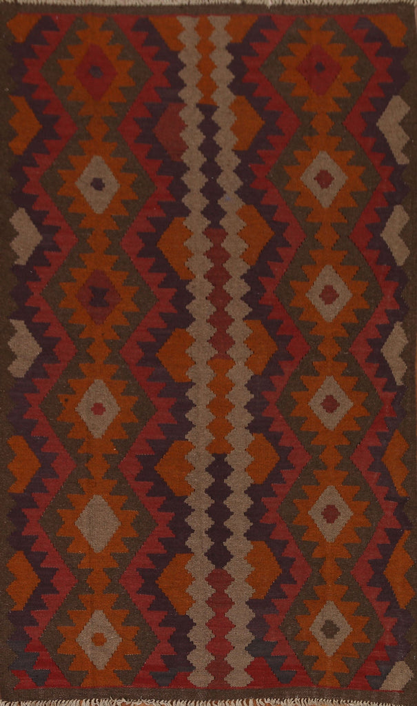 Hand Woven Wool Kilim Area Rug 5x8