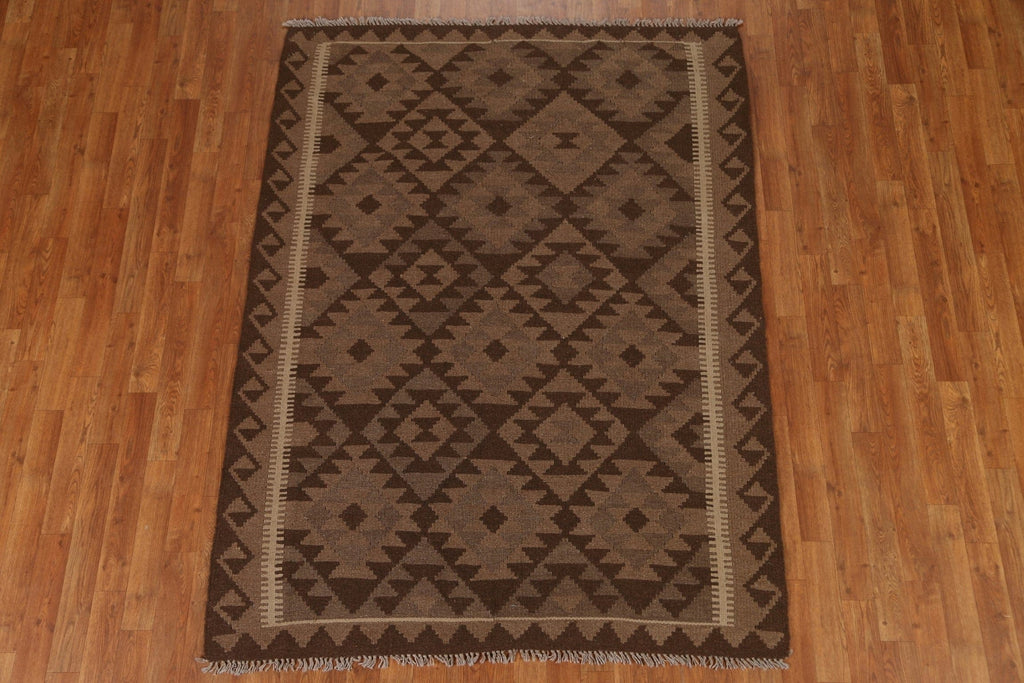 Geometric Kilim Hand Woven Area Rug 5x7