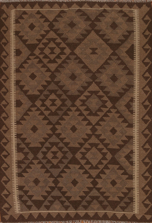 Geometric Kilim Hand Woven Area Rug 5x7