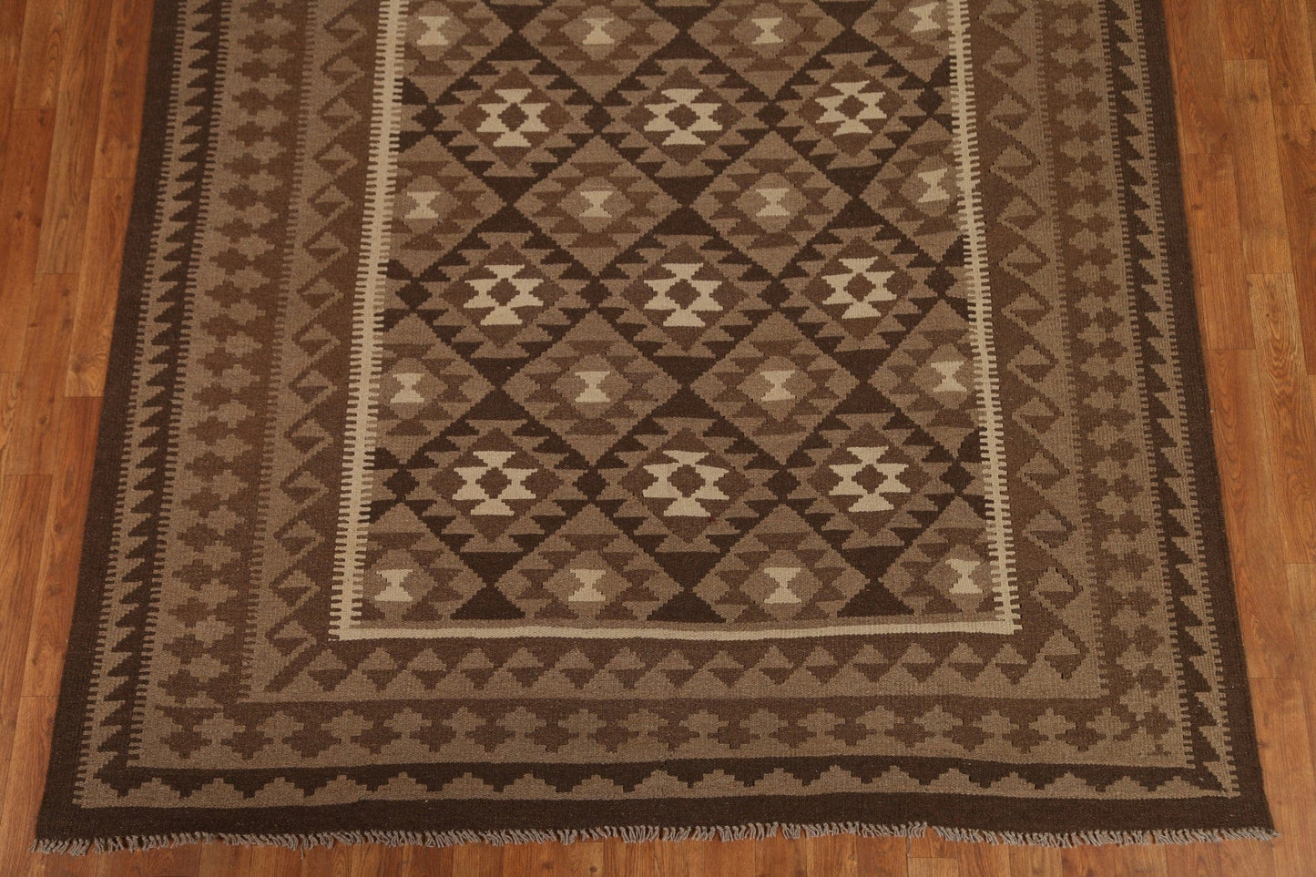 Geometric Kilim Hand Woven Area Rug 7x10