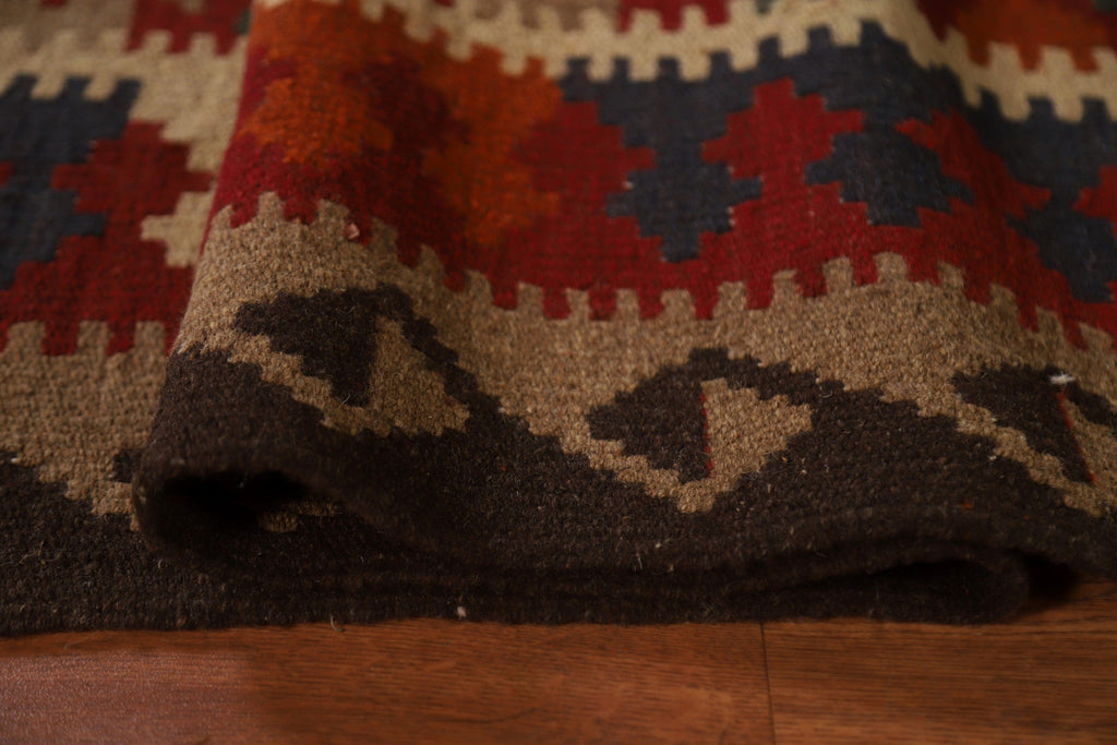 Geometric Kilim Wool Area Rug 7x10