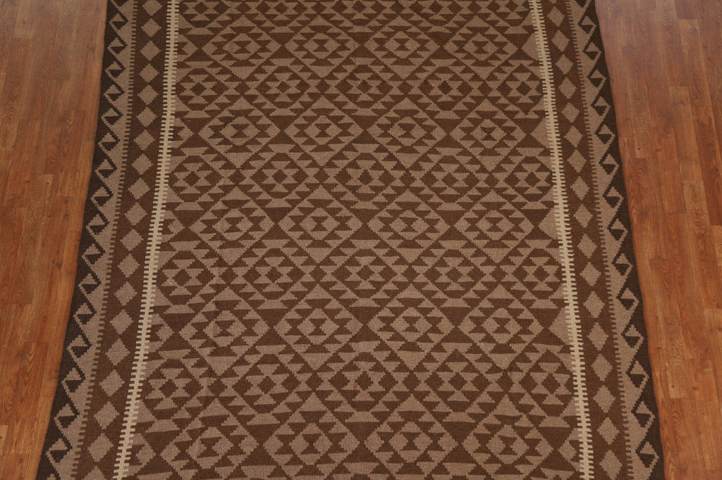 Brown Kilim Hand Woven Area Rug 7x10