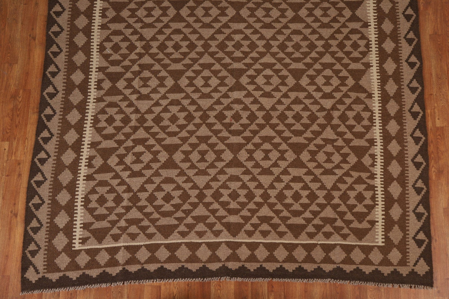 Brown Kilim Hand Woven Area Rug 7x10