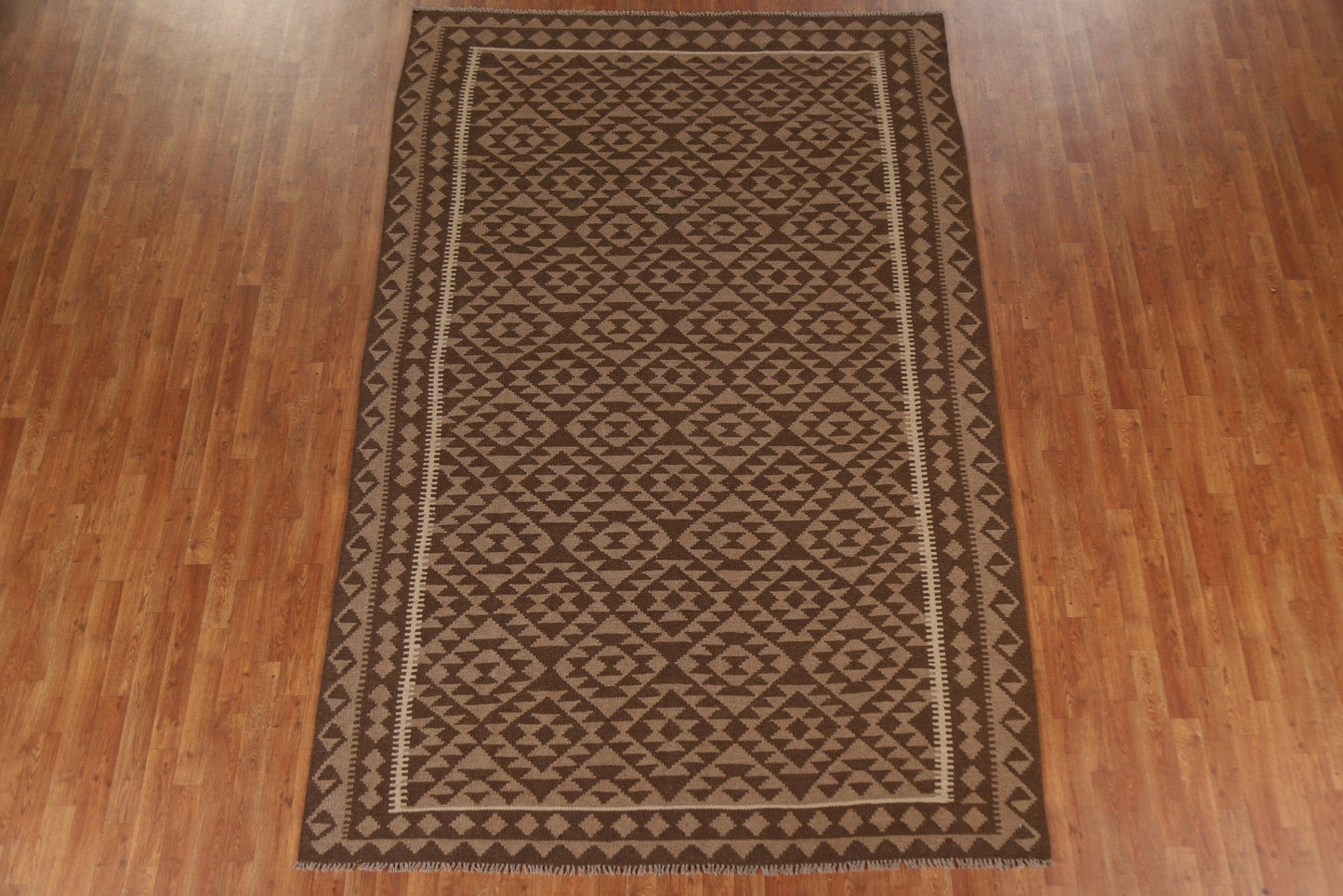 Geometric Kilim Hand Woven Area Rug 7x10