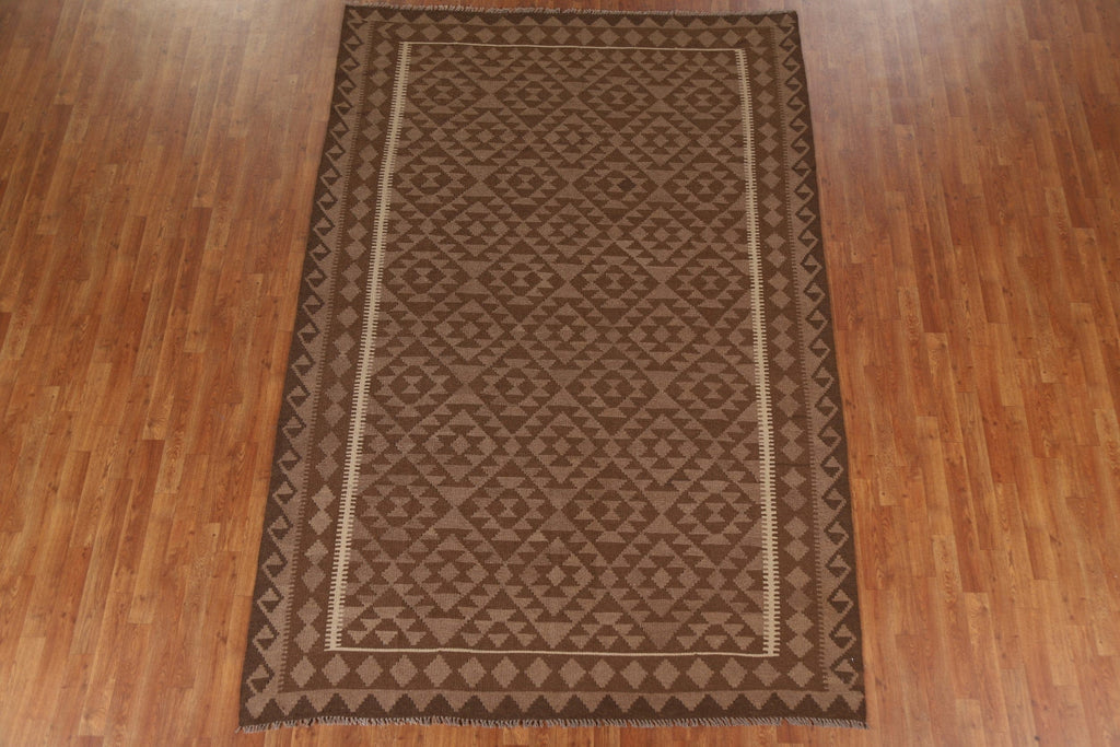 Geometric Kilim Wool Area Rug 7x10