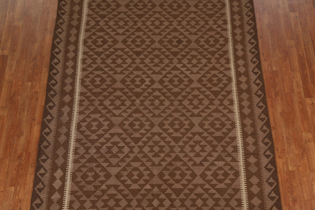 Geometric Kilim Wool Area Rug 7x10