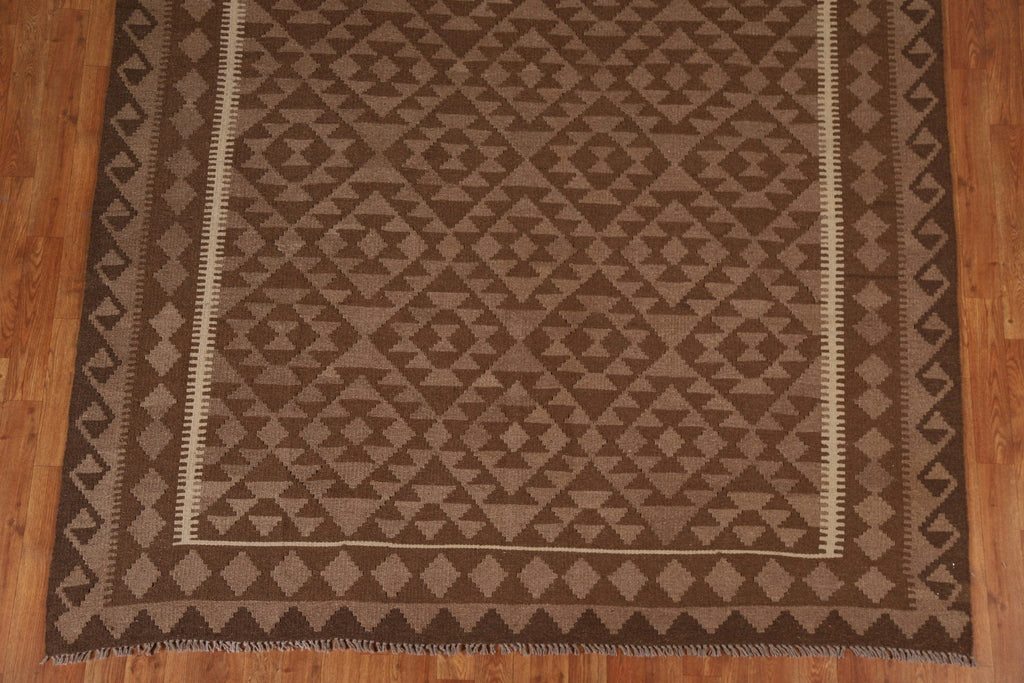 Geometric Kilim Wool Area Rug 7x10