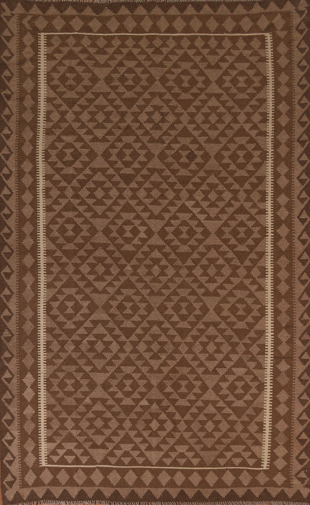 Geometric Kilim Wool Area Rug 7x10