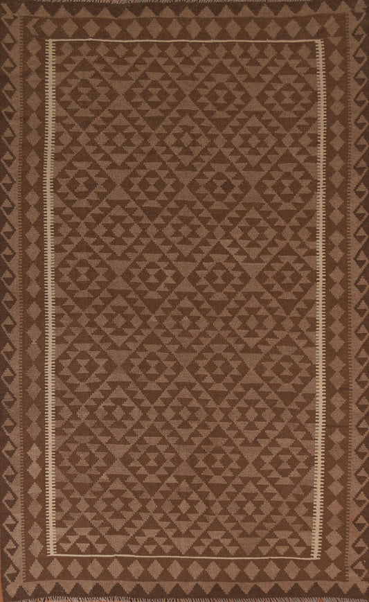 Geometric Kilim Wool Area Rug 7x10