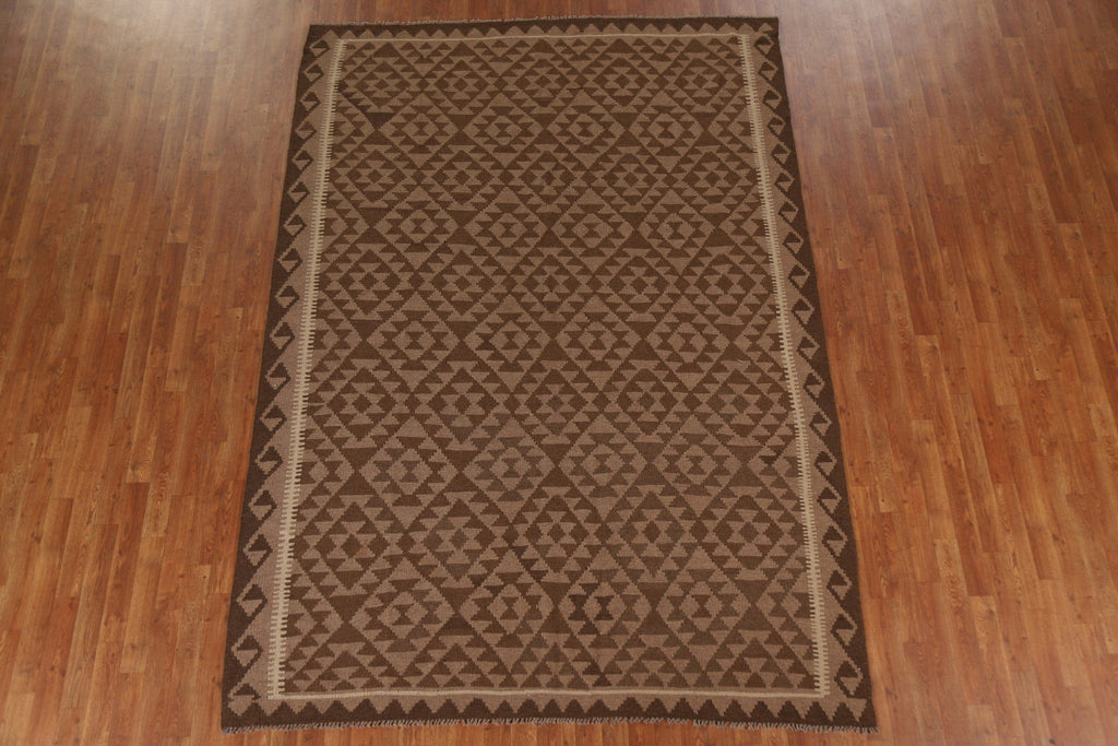 Geometric Kilim Hand Woven Area Rug 7x10