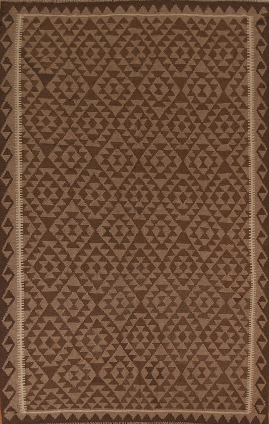 Geometric Kilim Hand Woven Area Rug 7x10