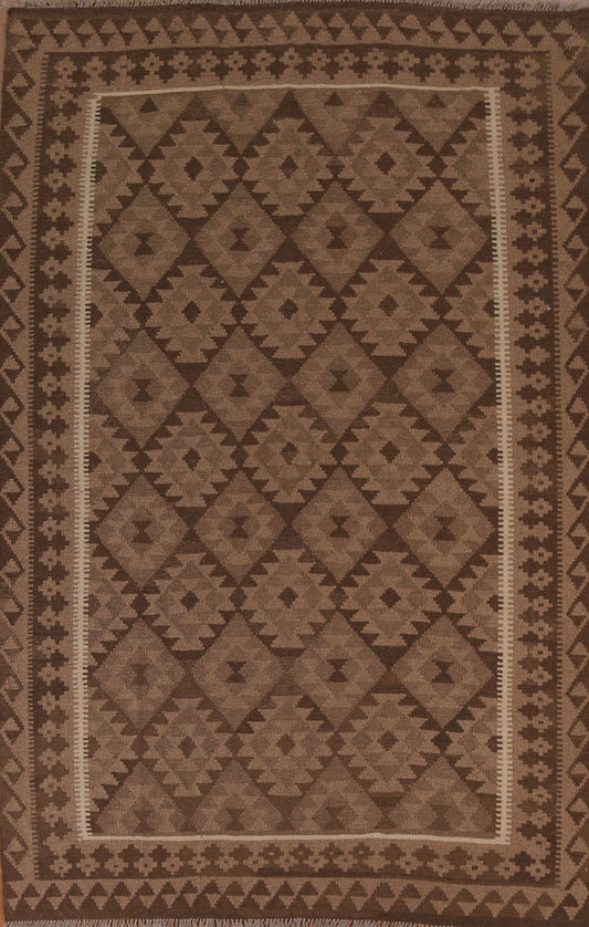 Brown Kilim Oriental Area Rug 7x10