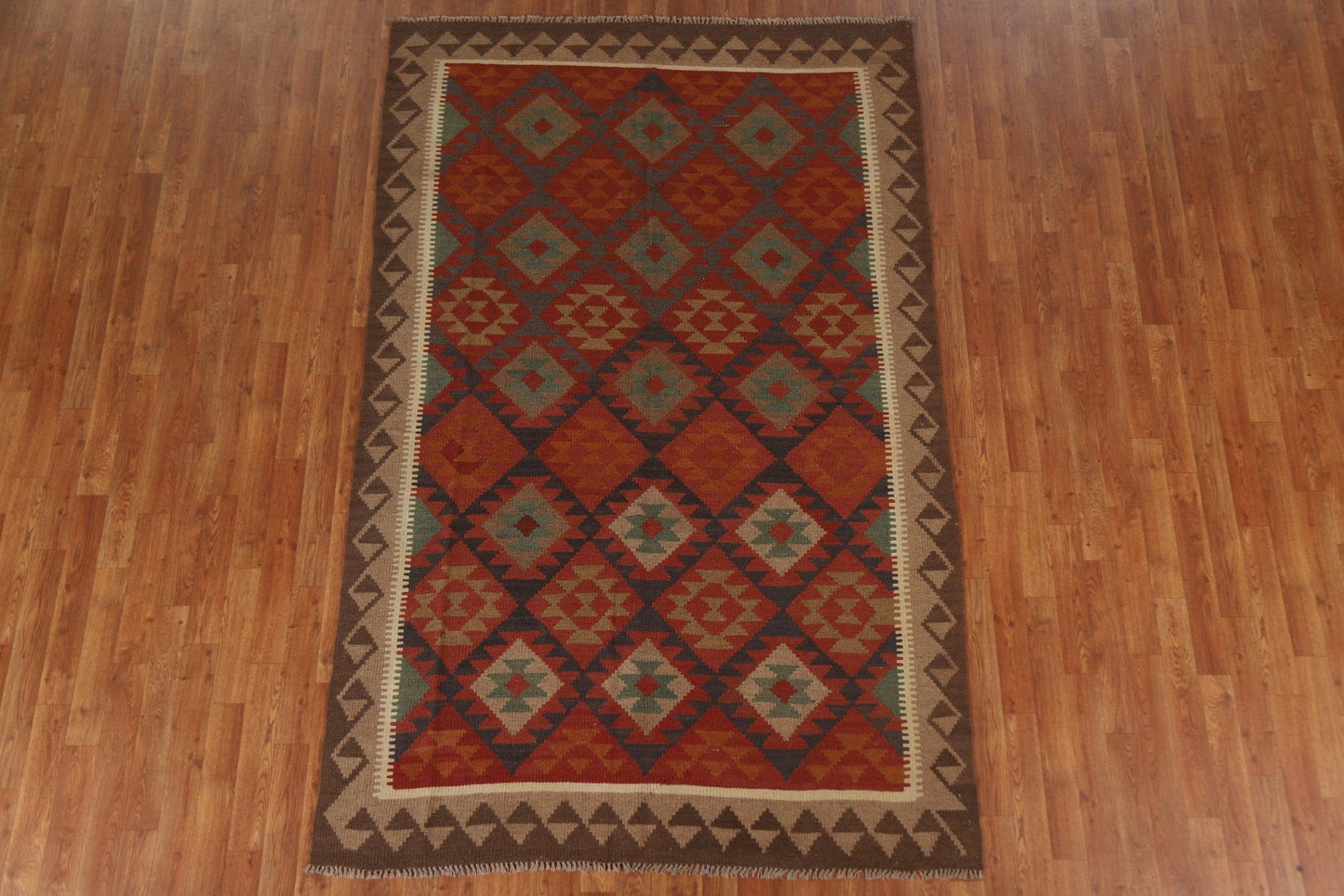 Tribal Kilim Wool Area Rug 5x8