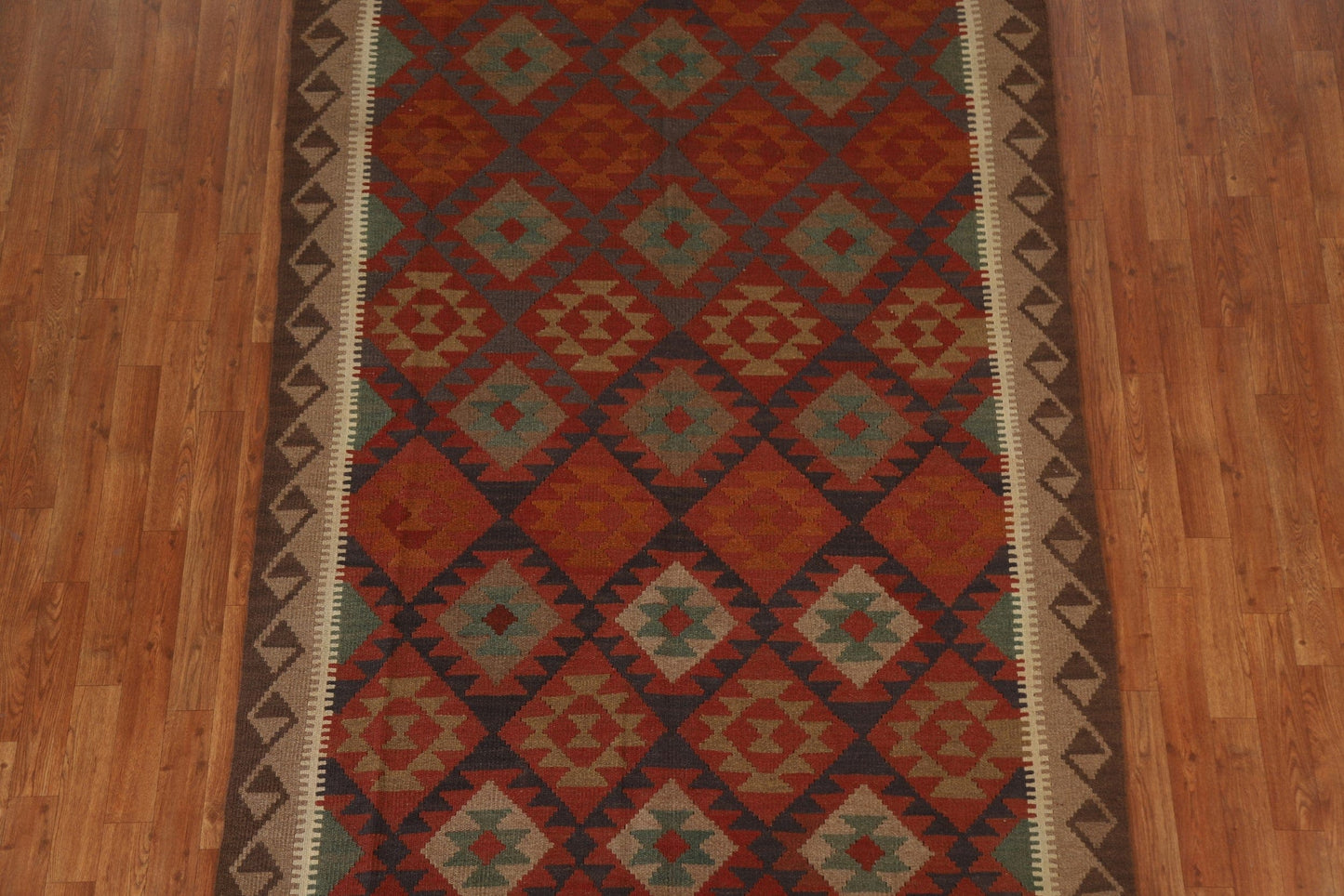 Tribal Kilim Wool Area Rug 5x8