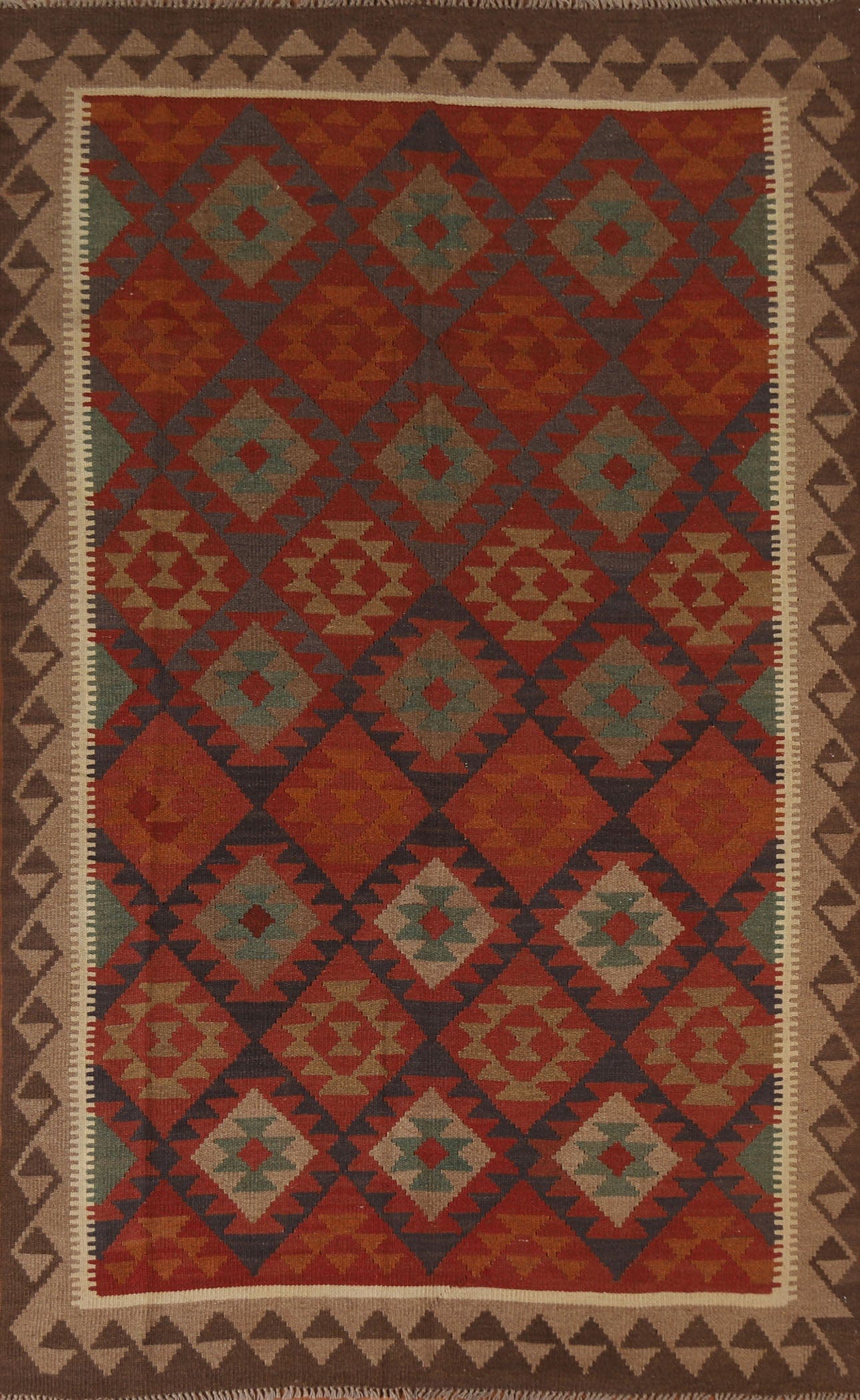 Tribal Kilim Wool Area Rug 5x8